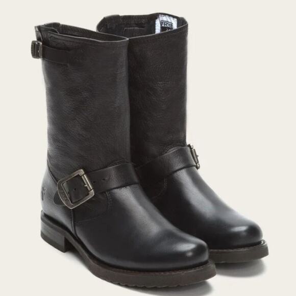 Frye Veronica short Italian soft‎ black leather boots size 10 new!!! - Picture 1 of 16